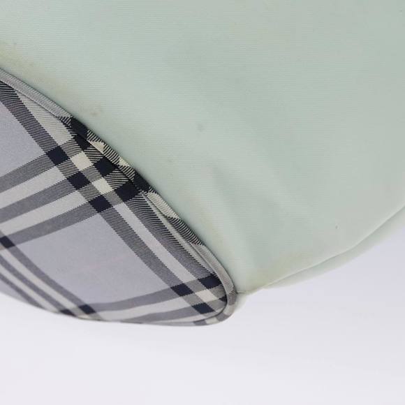 Burberrys Blue Label Tote Bag Nylon Leather Light Blue Brown Silver Auth ti2219 - Picture 14 of 16